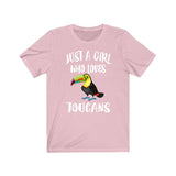 Just A Girl Who Loves Toucans Bird Shirt, Toucan Lover Shirt, Birding Shirt, Animal Lover Shirt, Adult Toddler Infant Kids Gift T-Shirt Image 3