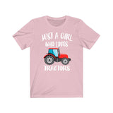 Just A Girl Who Loves Tractors Shirt, Tractor Lover Shirt, Tractor Shirt, Farm Lover Shirt, Adult Toddler Infant Kids Gift T-Shirt Image 3