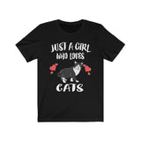 Just A Girl Who Loves Cats Shirt, Cat Lover Shirt, Cat Lover Gift, Cat Tee, Animal Adult Toddler Kids T-Shirt Image 2