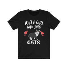 Just A Girl Who Loves Cats Shirt - cat print design
