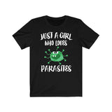 Just A Girl Who Loves Parasites Shirt, Parasite Lover Shirt, Parasitologists Gift, Parasitologists Shirt, Animal Adult Toddler Kids T-Shirt Image 1