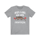 Just A Girl Who Loves Armadillos Shirt, Armadillo Lover Shirt, Armadillo Lover Gift, Armadillo Tee, Animal Adult Toddler Kids T-Shirt Image 2