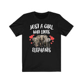 Just A Girl Who Loves Elephants Shirt, Elephant Lover Shirt, Elephant Lover Gift, Elephant Tee, Animal Adult Toddler Kids T-Shirt Image 1
