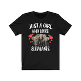 Just A Girl Who Loves Elephants Shirt, Elephant Lover Shirt, Elephant Lover Gift, Elephant Tee, Animal Adult Toddler Kids T-Shirt Image 1