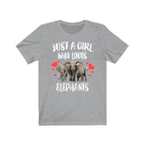 Just A Girl Who Loves Elephants Shirt, Elephant Lover Shirt, Elephant Lover Gift, Elephant Tee, Animal Adult Toddler Kids T-Shirt Image 3