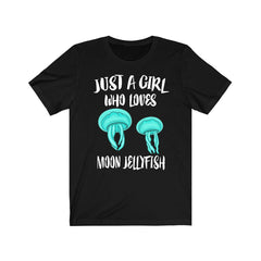 Just a girl who loves moon jellyfish translucent ocean drifter tee