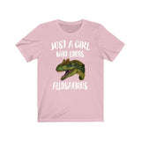 Just A Girl Who Loves Allosaurus Dinosaur Shirt, Allosaurus Lover Shirt, Dinosaur Lover Gift, Dino Tee, Animal Adult Toddler Kids T-Shirt Image 3