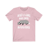 Just A Girl Who Loves Badgers Shirt, Badger Lover Shirt, Badger Lover Gift, Badger Shirt, Animal Adult Toddler Kids T-Shirt Image 4
