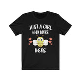Just A Girl Who Loves Bees Shirt, Bees Lover Shirt, Bee Lover Gift, Bee Shirt, Animal Adult Toddler Kids T-Shirt Image 1