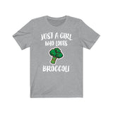 Just A Girl Who Loves Broccoli Shirt, Broccoli Lover Shirt, Vegetable Lover Gift, Vegan Shirt, Animal Adult Toddler Kids T-Shirt Image 4