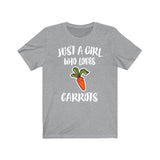 Just A Girl Who Loves Carrots Vegetable Shirt, Carrot Lover Shirt, Vegetable Lover Gift, Vegan Shirt, Adult Toddler Kids T-Shirt Image 1