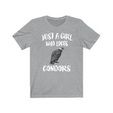 Just A Girl Who Loves Condors Birds Shirt, Condor Lover Shirt, Condor Lover Gift, Birding Shirt, Animal Adult Toddler Kids T-Shirt Image 1
