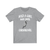 Just A Girl Who Loves Cormorants Birds Shirt, Cormorant Lover Shirt, Cormorant Lover Gift, Birding Shirt, Animal Adult Toddler Kids T-Shirt Image 1