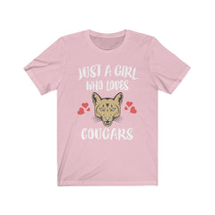 Just A Girl Who Loves Cougars Shirt - cougar mountain lion print design