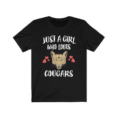 Just A Girl Who Loves Cougars Shirt - cougar mountain lion print design