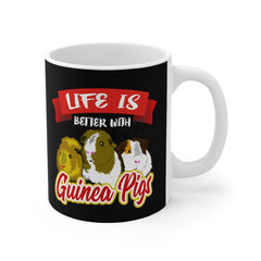 Life Is Better With Guinea Pigs Coffee Mug - guinea pig print design