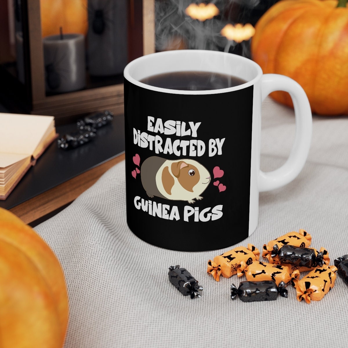 Easily Distracted By Guinea Pigs Coffee Mug - guinea pig print design