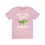 Just A Girl Who Loves Crickets Shirt, Cricket Lover Shirt, Cricket Lover Gift, Cricket Shirt, Animal Adult Toddler Kids T-Shirt Image 3