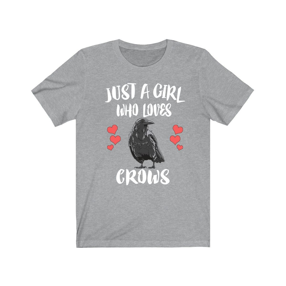 Just A Girl Who Loves Crows Birds Shirt, Crow Lover Shirt, Crow Lover Gift, Birding Shirt, Animal Adult Toddler Kids T-Shirt Image 1