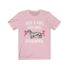Just A Girl Who Loves Dachshunds Dogs Shirt - dachshund print design