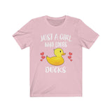 Just A Girl Who Loves Ducks Shirt, Duck Lover Shirt, Duck Lover Gift, Duck Shirt, Animal Adult Toddler Kids T-Shirt Image 4