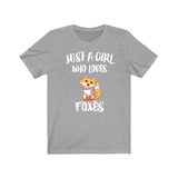 Just A Girl Who Loves Foxes Shirt, Fox Lover Shirt, Fox Lover Gift, Fox Shirt, Fox Tee, Animal Adult Kids T-Shirt Image 4