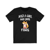 Just A Girl Who Loves Foxes Shirt, Fox Lover Shirt, Fox Lover Gift, Fox Shirt, Fox Tee, Animal Adult Kids T-Shirt Image 1