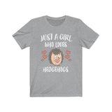 Just A Girl Who Loves Hedgehogs Shirt, Hedgehog Lover Shirt, Hedgehog Lover Gift, Hedgehog Shirt, Hedgehog Tee, Animal Adult Kids T-Shirt Image 2