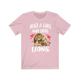 Just A Girl Who Loves Lions Shirt, Lion Lover Shirt, Lion Lover Gift, Lion Shirt, Lion Tee, Animal Adult Kids Image 3