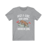 Just A Girl Who Loves Mountain Lions, Mountain Lion Lover Shirt, Cougar Lover Gift, Mountain Lion Shirt, Cougar Tee, Animal Adult Kids Image 2