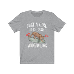 Just A Girl Who Loves Mountain Lions, Mountain Lion Lover Shirt, Cougar Lover Gift, Mountain Lion Shirt, Cougar Tee, Animal Adult Kids Image 2