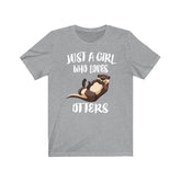 Just A Girl Who Loves Otters Shirt, Otter Lover Shirt, Otter Lover Gift, Otter Shirt, Otter Tee, Animal Adult Kids Image 1