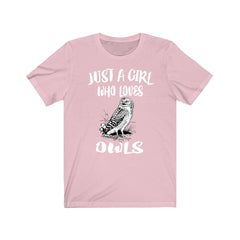 Just a girl who loves owls nocturnal raptor bird of prey tee