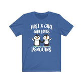Just A Girl Who Loves Penguins Birds Shirt, Penguin Lover Shirt, Penguin Lover Gift, Penguin Shirt, Penguin Tee, Animal Adult Kids Image 1
