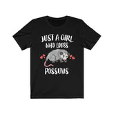 Just A Girl Who Loves Possums Shirt, Possum Lover Shirt, Possum Lover Gift, Possum Shirt, Possum Tee, Animal Adult Kids Image 1