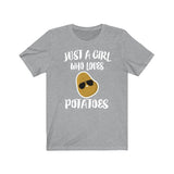 Just A Girl Who Loves Potatoes Shirt, Potato Lover Shirt, Potato Lover Gift, Vegan Shirt, Potato Tee, Animal Adult Kids Image 2