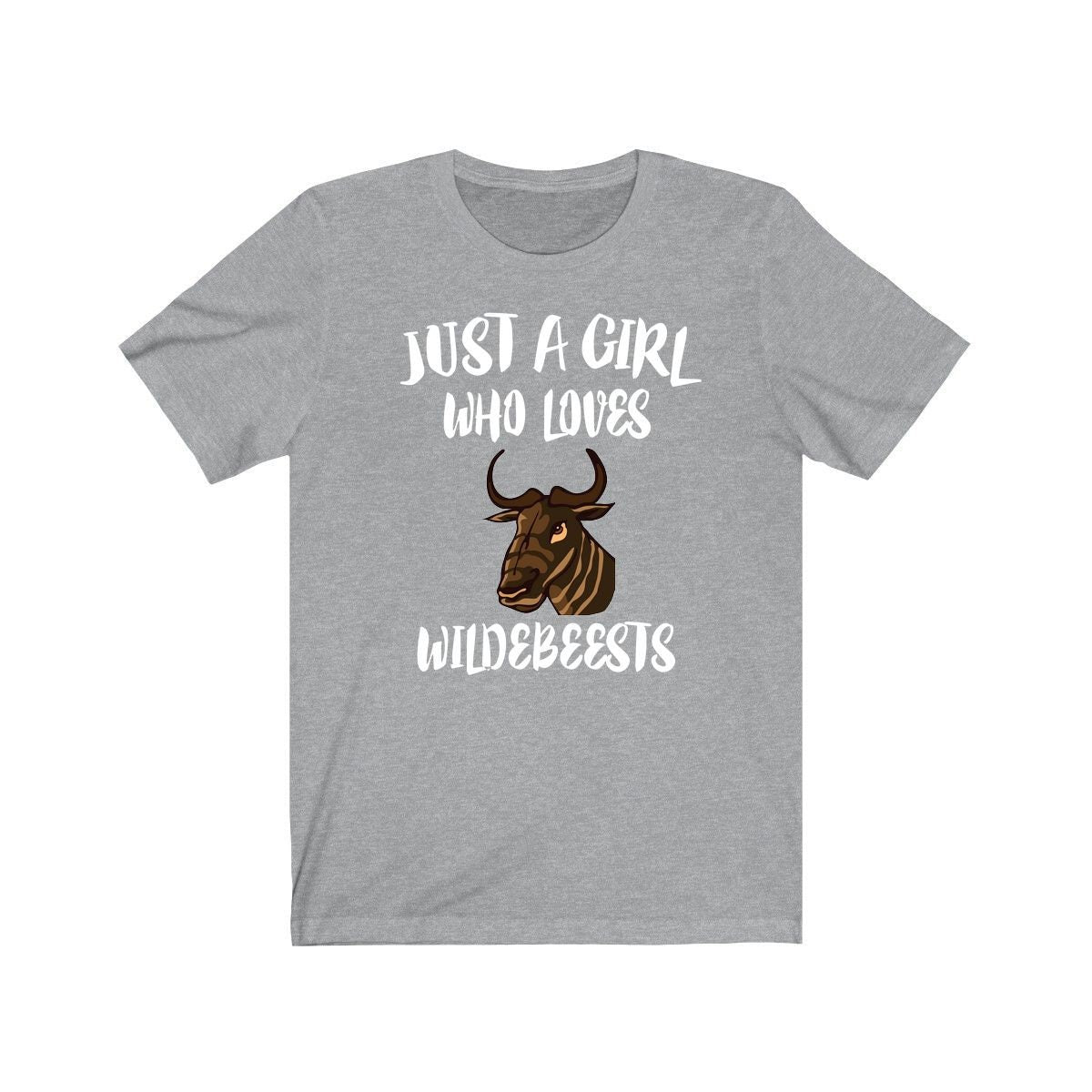 Just A Girl Who Loves Wildebeest Shirt, Wildebeest Lover Shirt, Wildebeest Lover Gift, Wildebeest Gift, Wildebeest Shirt, Animal Adult Kids Image 1