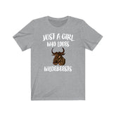 Just A Girl Who Loves Wildebeest Shirt, Wildebeest Lover Shirt, Wildebeest Lover Gift, Wildebeest Gift, Wildebeest Shirt, Animal Adult Kids Image 1