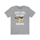 Just A Girl Who Loves Wolves Shirt, Wolf Lover Shirt, Wolf Lover Gift, Wolf Gift, Wolf Shirt, Animal Adult Kids Image 2