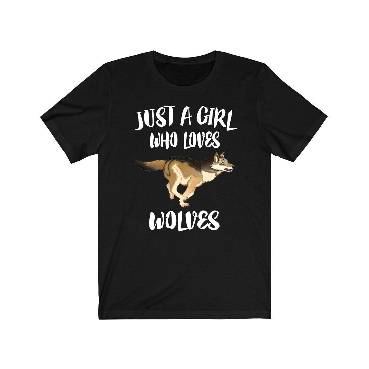 Just A Girl Who Loves Wolves Shirt, Wolf Lover Shirt, Wolf Lover Gift, Wolf Gift, Wolf Shirt, Animal Adult Kids Image 1