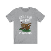 Just A Girl Who Loves Pheasants Shirt, Pheasant Lover Shirt, Birding Gift, Bird Lover Shirt, Adult Toddler Kids Gift T-Shirt Image 1