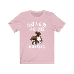 Just A Girl Who Loves Boxers Dogs Shirt - Boxer print design