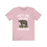 Just A Girl Who Loves African Buffaloes Shirt, African Buffaloes Lover Shirt, Animal Adult Toddler Infant Kids Gift T-Shirt Image 1