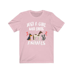 Animals Dog Horse Cat T-Shirt for Girls - dog horse cat print design