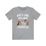 Just A Girl Who Loves Animals Dog Horse Cat Adult Toddler Infant Kids Gift T-Shirt Image 2