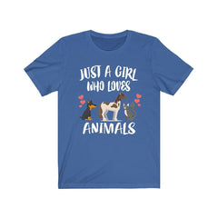 Animals Dog Horse Cat T-Shirt for Girls - dog horse cat print design