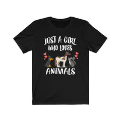 Animals Dog Horse Cat T-Shirt for Girls - dog horse cat print design