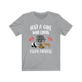 Just A Girl Who Loves Asian Animals Panda Tiger Elephants Adult Toddler Infant Kids Gift T-Shirt Image 1