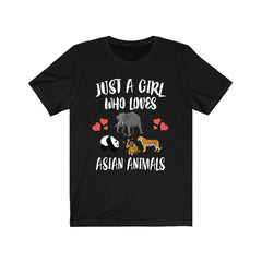 Just A Girl Who Loves Asian Animals Shirt - Asian wildlife print design