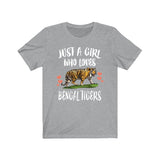 Just A Girl Who Loves Bengal Tigers Shirt, Bengal Tiger Gift, Tiger Lover Shirt, Animals Adult Toddler Infant Kids Gift T-Shirt Image 3